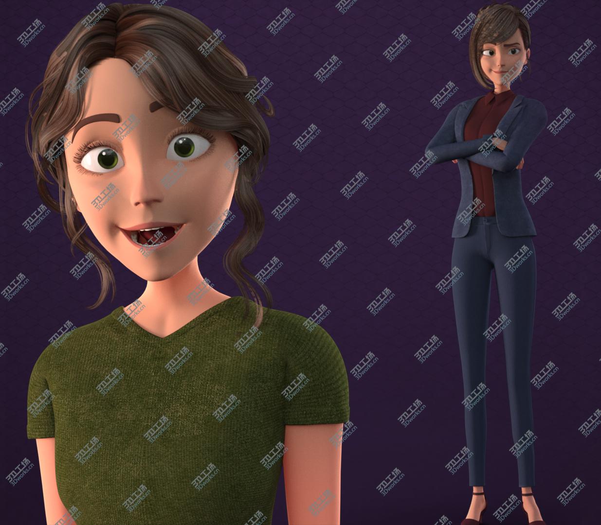 images/goods_img/202104021/3D CARTOON MOTHER 2 - TOON WOMAN rigged model/1.jpg